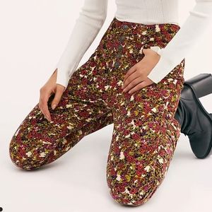 Free People Sun Chaser Floral Cord Printed Pants